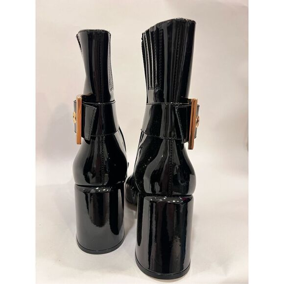 Jeffrey Campbell Women's Black Patent Academe Cap Toe Booties Size 9 NWOT - Picture 6 of 10